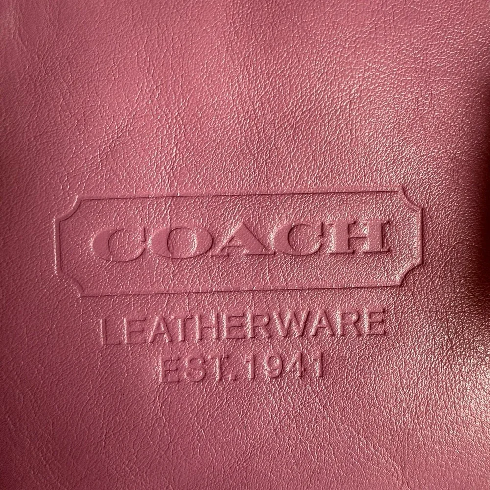 VINTAGE COACH PINK LEATHER PATENT TRIM LARGE GALLERY SHOPPER TOTE BAG PURSE 9237